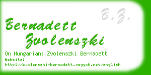 bernadett zvolenszki business card